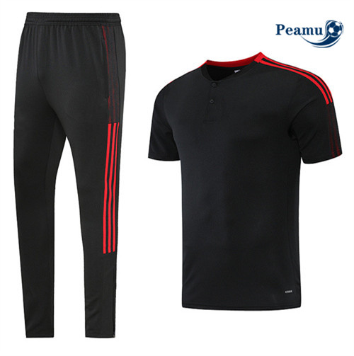 Peamu - Maillot foot Kit Entrainement Manchester United + Pantalon Noir 2023/24 personnalisé