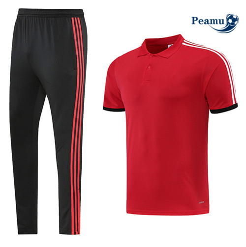 Peamu - Maillot foot Kit Entrainement Manchester United + Pantalon Rouge 2023/24 Original