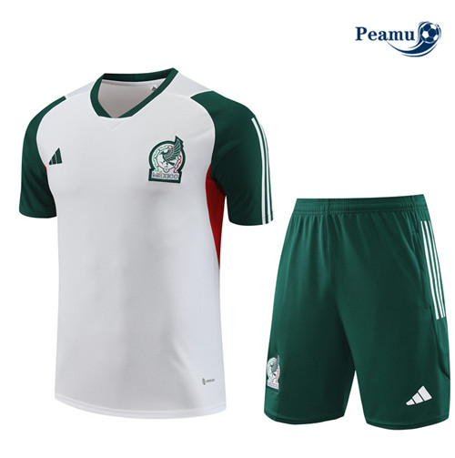 Peamu - Maillot foot Kit Entrainement Mexique Enfant + Shorts Blanc 2023/24 grossiste