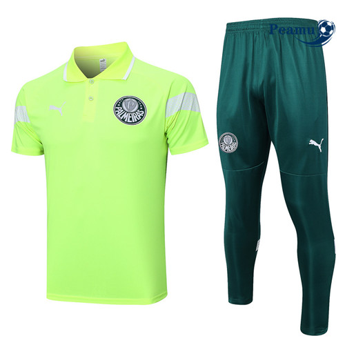 Peamu - Maillot foot Kit Entrainement Palmeiras Polo + Pantalon Vert 2023/24 Soldes