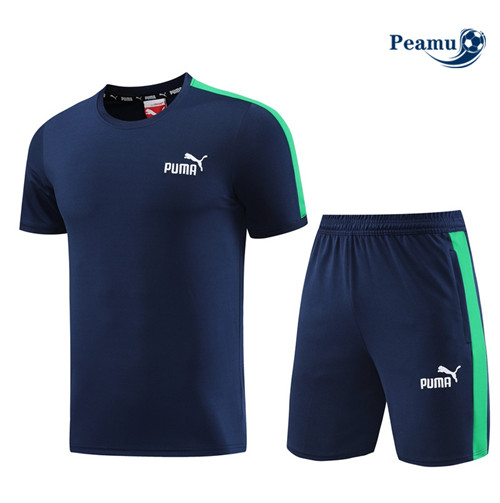 Peamu - Maillot foot Kit Entrainement Puma + Shorts Bleu 2023/24 Paris