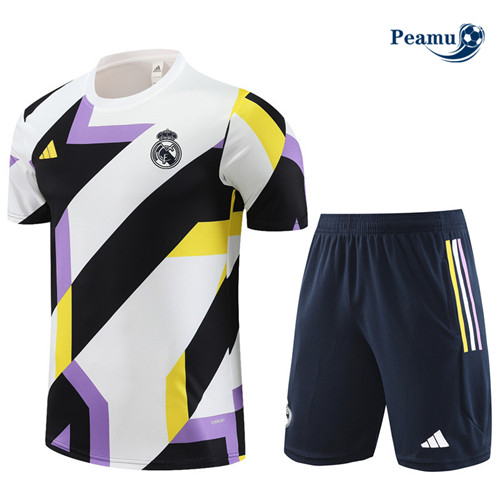Peamu - Maillot foot Kit Entrainement Real Madrid Enfant + Shorts Blanc 2023/24 Outlet
