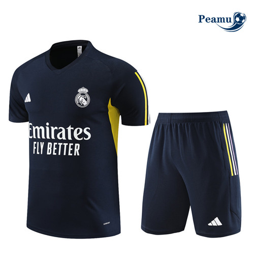 Peamu - Maillot foot Kit Entrainement Real Madrid Enfant + Shorts Bleu Marine 2023/24 grossiste