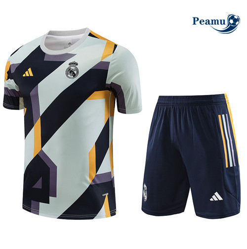 Peamu - Maillot foot Kit Entrainement Real Madrid + Shorts Blanc 2023/24 Officiel