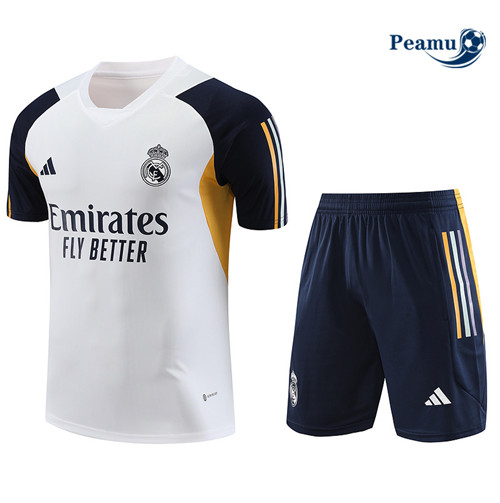 Peamu - Maillot foot Kit Entrainement Real Madrid + Shorts Blanc 2023/24 personnalisé