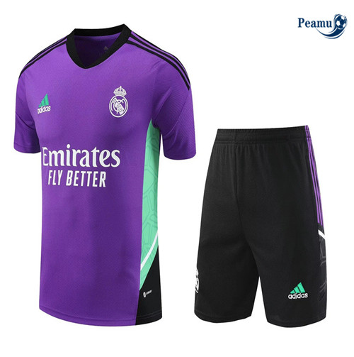 Peamu - Maillot foot Kit Entrainement Real Madrid + Shorts Violet 2023/24 Paris