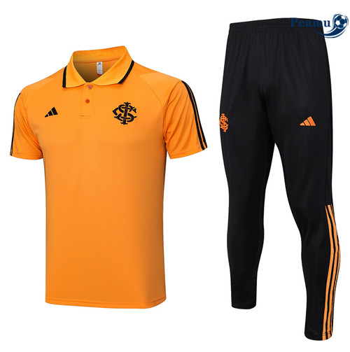 Peamu - Maillot foot Kit Entrainement SC Internacional Polo + Pantalon Orange 2023/24 grossiste