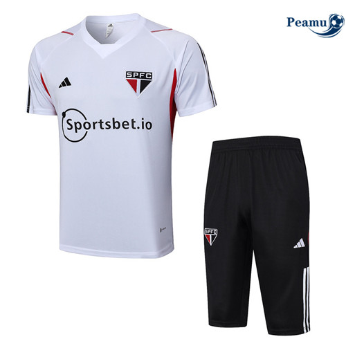 Peamu - Maillot foot Kit Entrainement Sao Paulo + Shorts Blanc 2023/24 Soldes