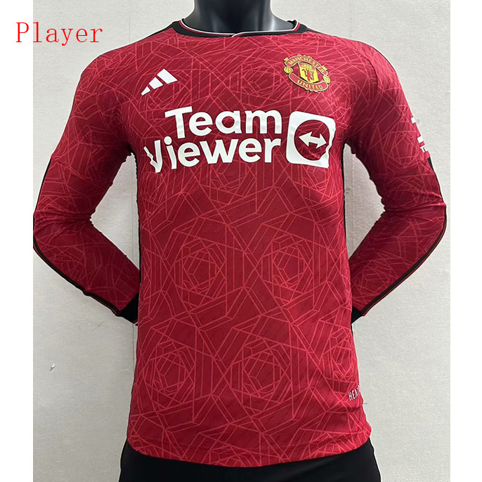 Peamu - Maillot foot Manchester United Player Domicile Manche Longue 2023/24 discout