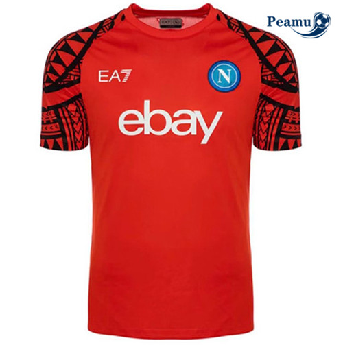 Peamu - Maillot foot Naples Rouge 2023/24 Soldes
