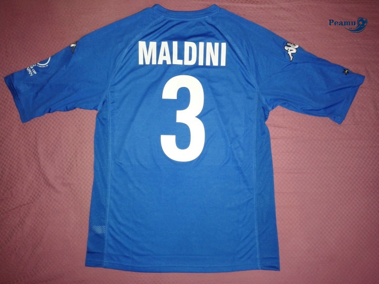 Classico Maglie Italie Domicile (3 Maldini) 2000-2001-Coppa Del Mondo 2002