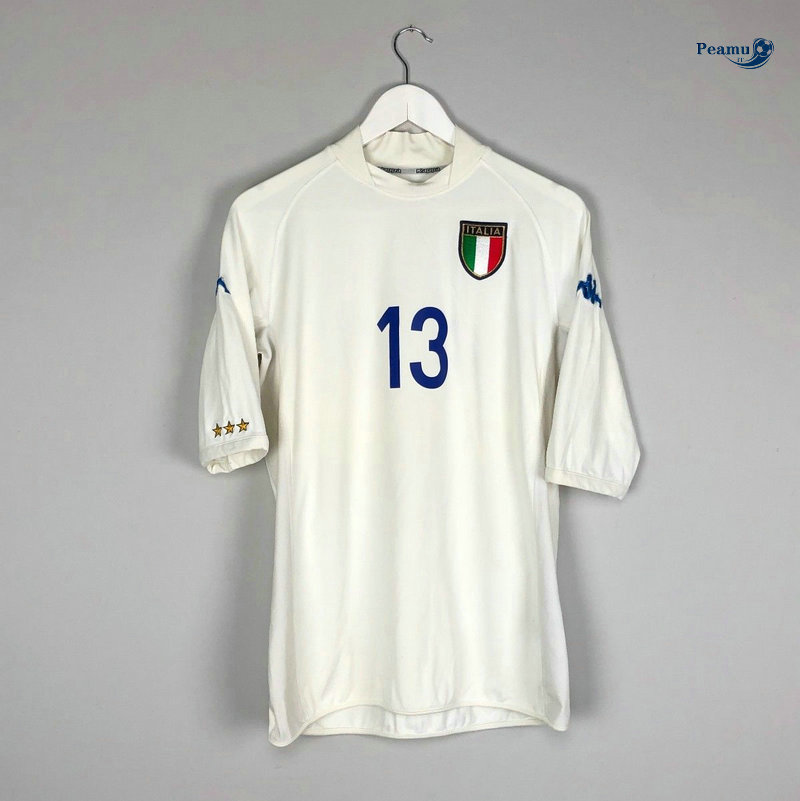 Classico Maglie Italie Exterieur Bianco (13 NESTA) Coppa Del Mondo 2002