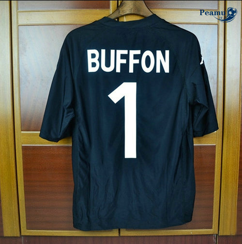 Classico Maglie Italie Portiere Noir (1 Buffon) Coppa Del Mondo 2002