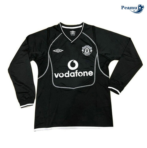 Classico Maglie Manchester United Manche Longue Noir 2000-2002