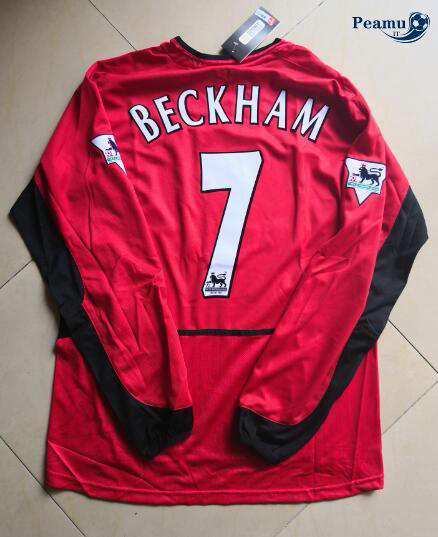 Classico Maglie Manchester United Manche Longue Domicile (7 Beckham) 2002-03