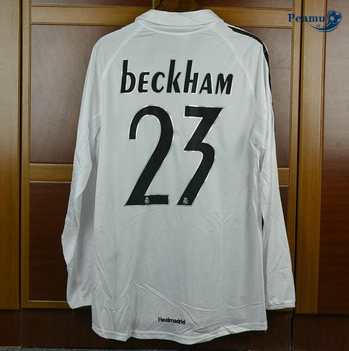 Classico Maglie Real Madrid Manche Longue Domicile (23 Beckham) 2005-06
