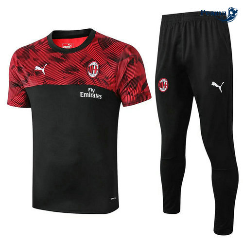 Kit Maillot Entrainement AC Milan + Pantalon Noir/Rouge 2019-2020