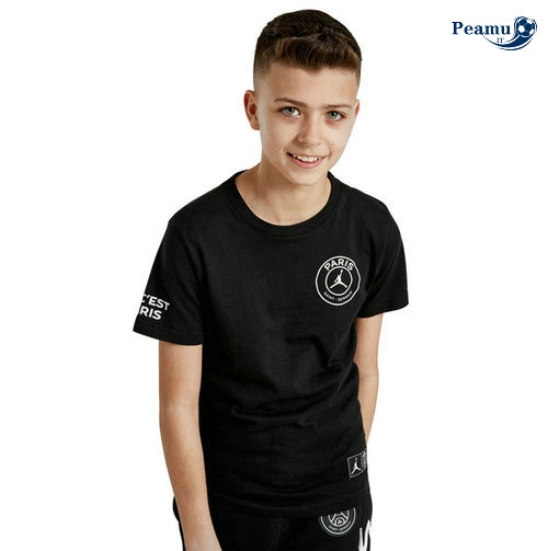 Maillot foot PSG Jordan Junior training Logo Noir 2019-2020