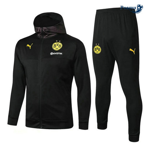 Veste Survetement con cappuccio Borussia Dortmund Noir 2019-2020