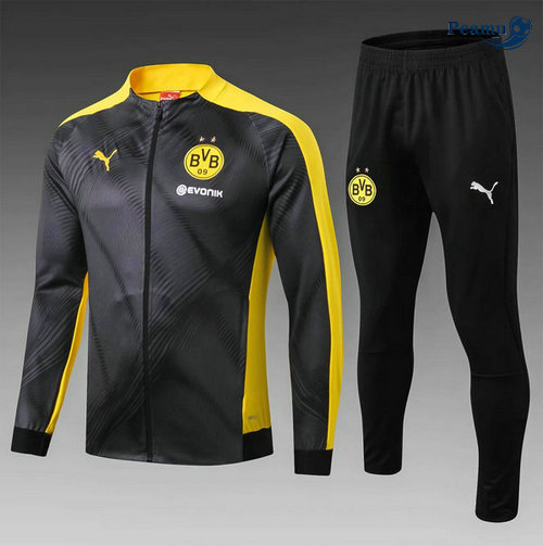 Veste Survetement Borussia Dortmund Enfant Noir/Jaune 2019-2020