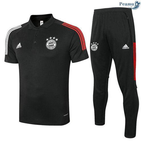 Kit Maillot Entrainement Polo Bayern Munich + Pantalon Noir 2020-2021