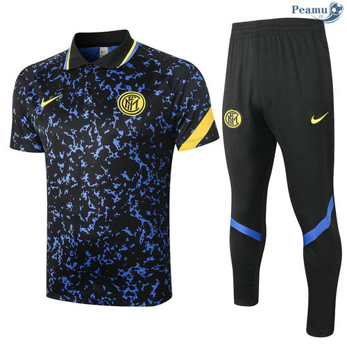 Kit Maillot Entrainement Polo Inter Milan + Pantalon Bleu 2020-2021