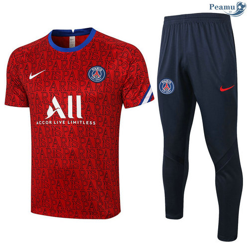 Kit Maillot Entrainement PSG + Pantalon Rouge Paris 2020-2021