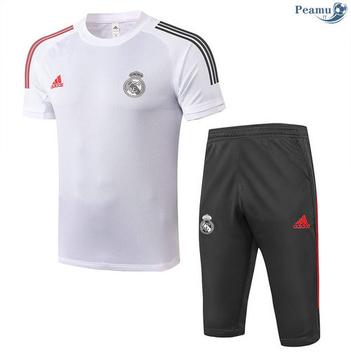 Kit Maillot Entrainement Real Madrid + Pantalon 3/4 Blanc 2020-2021